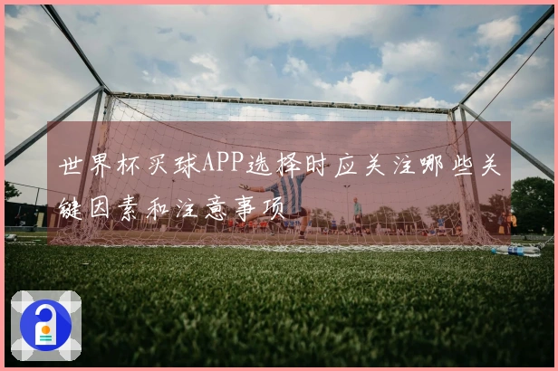 世界杯买球APP选择时应关注哪些关键因素和注意事项